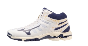 Mizuno Wave Voltage Mid Herren 43 / weiß-blau