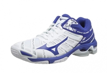 Mizuno Wave Voltage Herren 41 / weiß-blau
