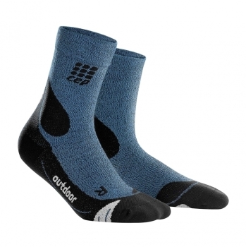 CEP Outdoor Merino Mid-Cut Compressions Socks men V / blau-schwarz