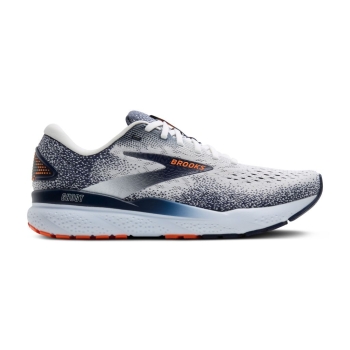 Brooks Ghost 16 Herren 42 / white/peacoat/orange