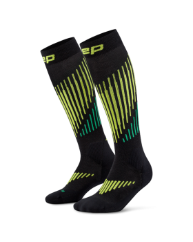 CEP Ski Touring Merino Socks / Tall 3.0 black/lime / III (39-42)