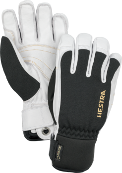 Hestra Army Leather Ski Gore-Tex 5 Finger SHORT / schwarz-weiß