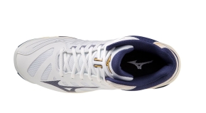 Mizuno Wave Voltage Mid Herren 44,5 / weiß-blau