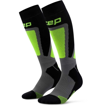 CEP Ski Thermo Socks 4.0 Tall Herren III / black/lime