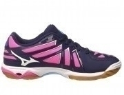 Mizuno Wave Hurricane Damen Volley- und Handballschuhe 36,5 / Synthetik / blau/pink