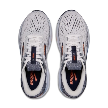 Brooks Ghost 16 Herren 42 / white/peacoat/orange