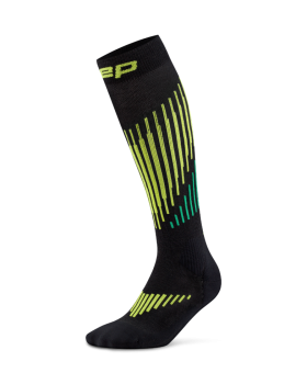 CEP Ski Touring Merino Socks / Tall 3.0 black/lime / III (39-42)