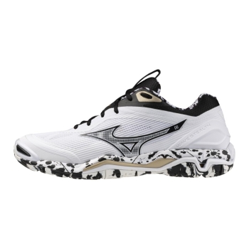 Mizuno Wave Stealth 6 Herren 43 / white/black/gold