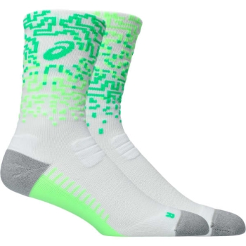 Asics Performance Run Sock Crew unisex brillant white/vital green / XL (47-49)