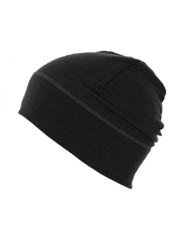 Matt Light Merino Wool Beanie schwarz