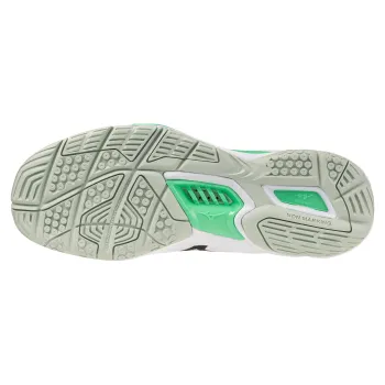 Mizuno Wave Stealth 6 Herren 41 / white/black/frozen emerald