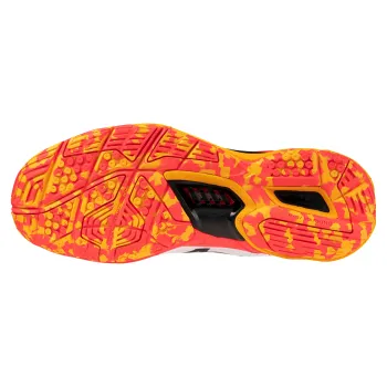 Mizuno Wave Stealth 6 Herren 42 / white/fiery coral 2/citrus